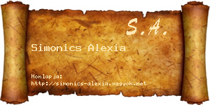 Simonics Alexia névjegykártya